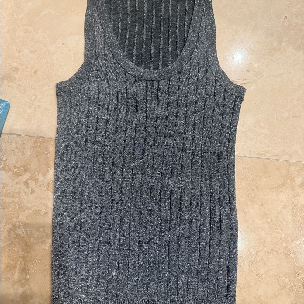 Zara Gray Ribbed Tank Top women’s XS